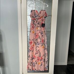 Lulu's Pink Floral Maxi Dress